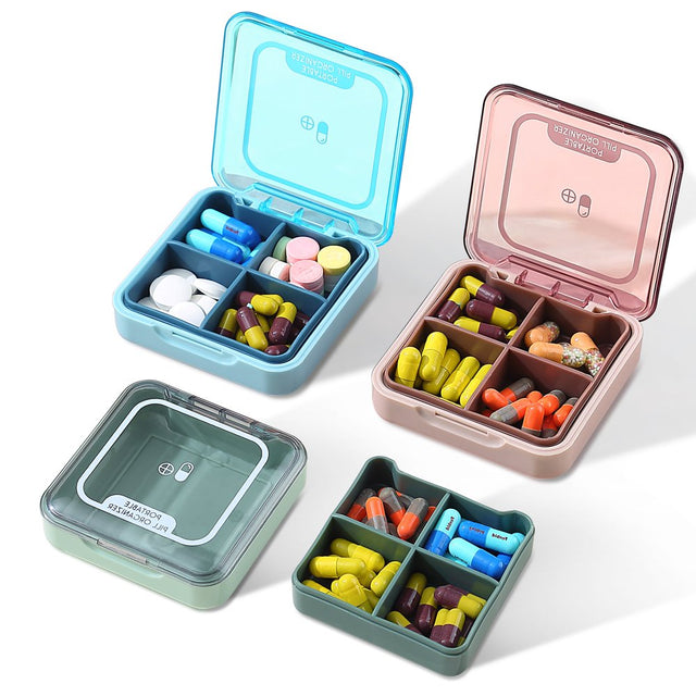 Reanea Travel Pill Organizer 3 Packs, Portable Small Medicine Box Daily Pill Case Dispenser for Vitamins Fish Oils,Travel Medicine Organizer