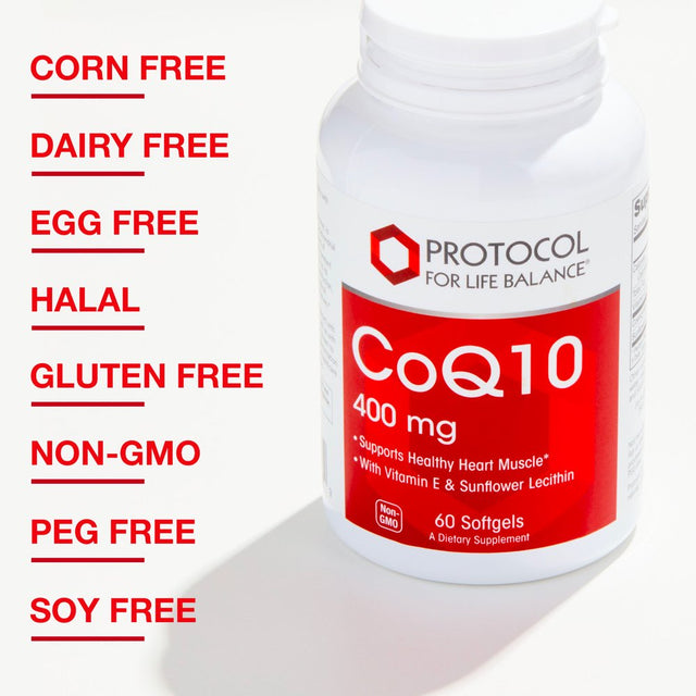 Protocol Coq10 400Mg with Vitamin E - Heart Health Support - 60 Softgels