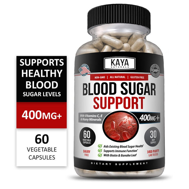 Kaya Naturals Blood Sugar Support Alpha Lipoic Acid & Cinnamon 20 Herbs 60 Capsules