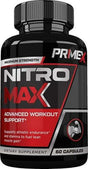 Prime X Nitro Max- Nitric Oxide Supplement - Premium Muscle Building Nitric Oxide Booster - Pre Workout Amplifier - Increase Stength, Endurance, and Stamina - 60 Capsules