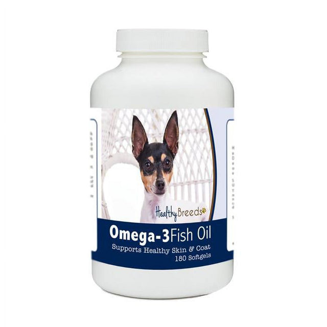 Healthy Breeds 840235184904 Toy Fox Terrier Omega-3 Fish Oil Softgels, 180 Count