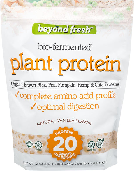 Beyond Fresh Plant Protein – Vanilla Flavor, Complete Aminoacid Profile, Optimal Digestion, 20Grams of Protein, 18 Servings