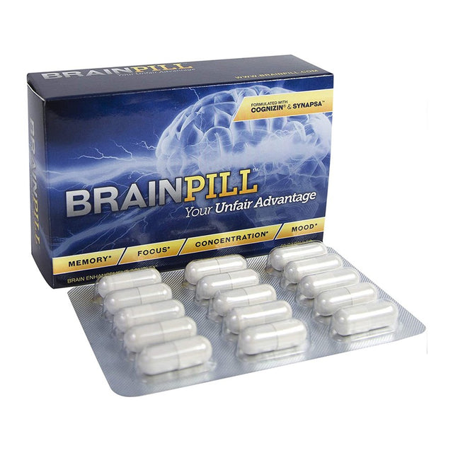 BRAIN PILL Nootropic Supplement 1 Month Supply 60 Capsules per Box Natural Vitamins Brainpill