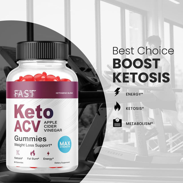 (1 Pack) Fast Keto ACV Gummies - Supplement for Weight Loss - Energy & Focus Boosting Dietary Supplements for Weight Management & Metabolism - Fat Burn - 60 Gummies