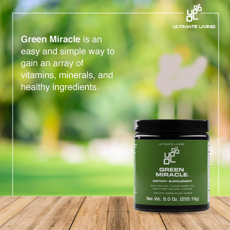 Green Miracle Powder - Whole Food Sourced, Gluten Free, Non-Gmo - Vegan Superfood for Energy, Detox, Immune & Digestive Health - Light Vanilla Flavor, 30 Servings