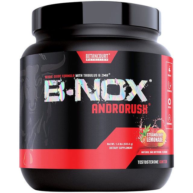 B-Nox Androrush, Preworkout and Testosterone Enhancer Strawberry Lemonade Betancourt Nutrition 35 Servings