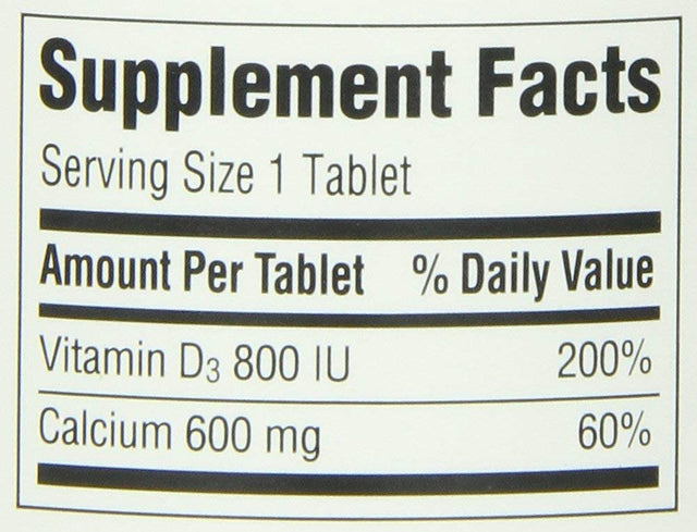 Caltrate 600+D3 200 Count Calcium and Vitamin D Supplement Tablet, 600 Mg