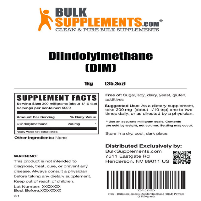 Bulksupplements.Com Diindolylmethane (DIM) Powder - Progesterone Supplements - Menopause Supplements for Women Estrogen Balance for Women - DIM Supplement (1 Kilogram)