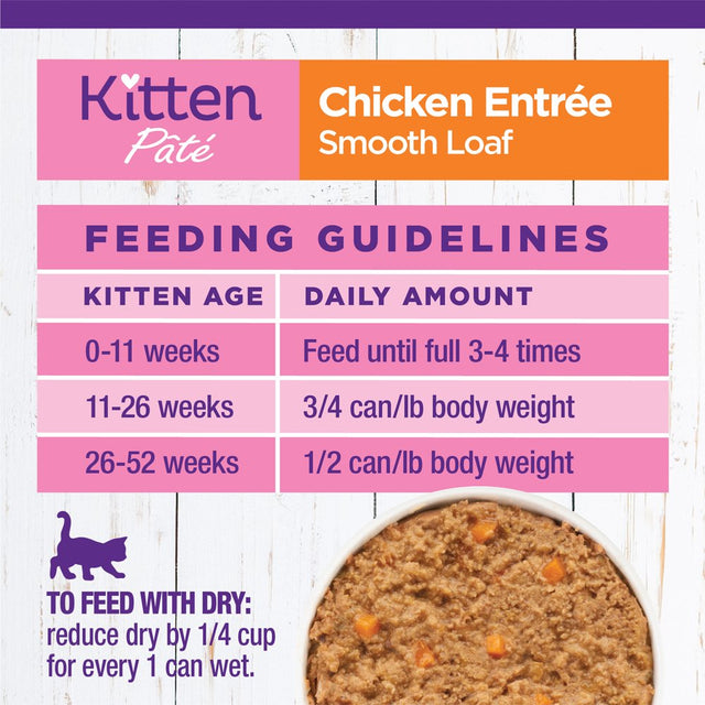 Wellness Complete Health Kitten Canned Wet Cat Food, Chicken Pate, 3 Ounces (Pack of 24)