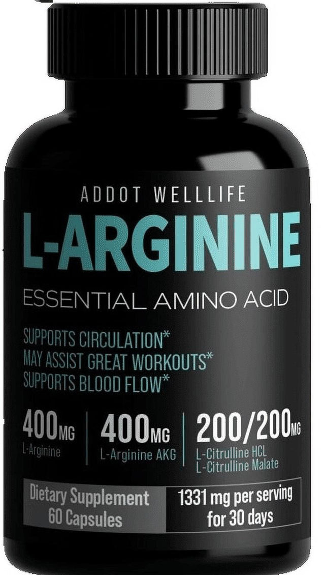 Nitric Oxide L-Arginine Pre Workout+Testosterone Booster Muscle Men 60 Capsules