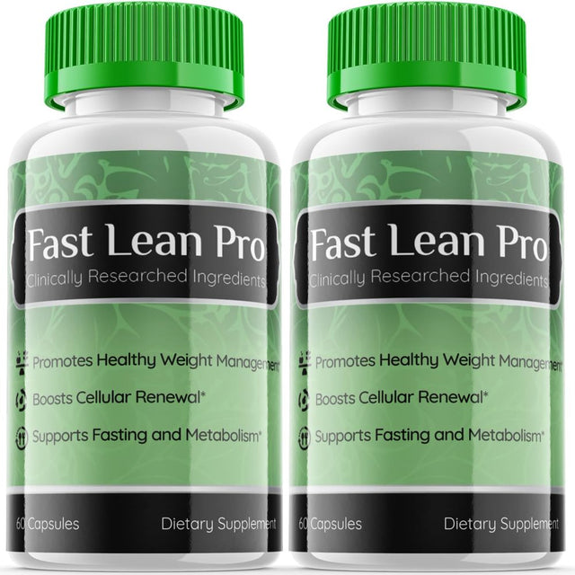 (2 Pack) Fast Lean Pro - Keto Weight Loss Formula - Energy & Focus Boosting Dietary Supplements for Weight Management & Metabolism - Advanced Fat Burn Raspberry Ketones Pills - 120 Capsules