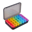 Greencycle Weekly Pill Organizer, 7 Day / 4 Times a Day Large Pill Cases Moisture-Proof Pill Box AM PM Medicine Organizer to Hold Vitamins Fish Oil Compartments Supplements (Rainbow)