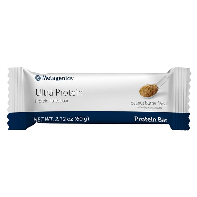 Metagenics Ultra Protein Bar - Protein Fitness Bar with 19 Grams of Protein and 8 Grams of Dietary Fiber, Peanut Butter Flavor, 12 Bars