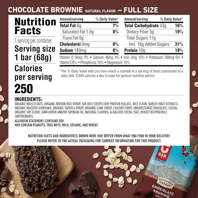 CLIF BAR - Chocolate Brownie Flavor - Full Size and Mini Energy Bars - Made with Organic Oats - Non-Gmo - Plant Based - Amazon Exclusive - 2.4 Oz. and 0.99 Oz. (20 Count)