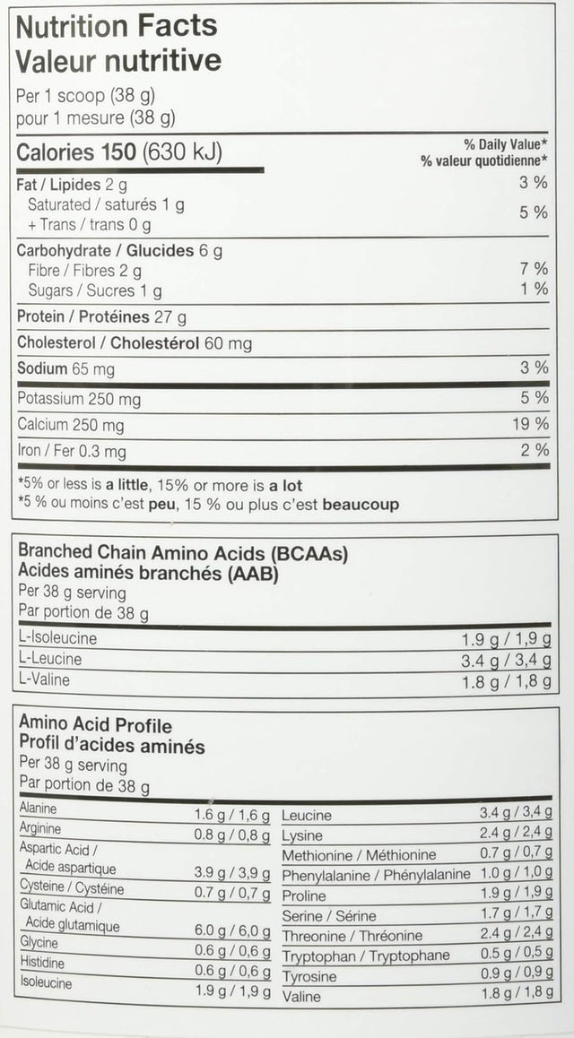 Webber Naturals Whey Protein Powder, Grass Fed, Vanilla Cream Flavour, 30 Servings, 27 G of Protein, 1140 G