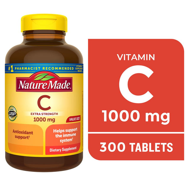 Nature Made Extra Strength Vitamin C 1000 Mg Tablets, Dietary Supplement, 300 Count