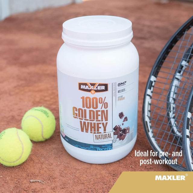 Maxler 100% Golden Whey Protein Powder - Natural Clean Whey Formula for Pre & Post Workout - Low Sugar & Low Carb Protein Powder - GMO, Gluten Free, Naturally Sweetened - Strawberry Protein Powder 2Lb