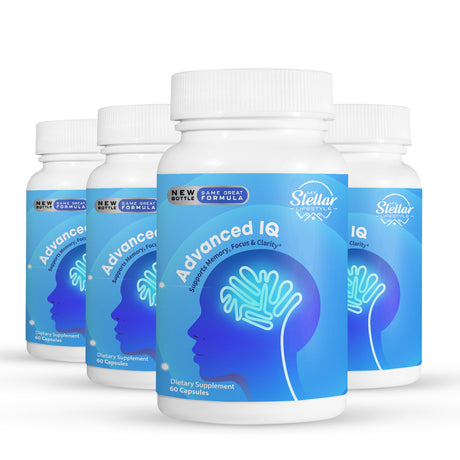 4 Pack - Advanced IQ Cognitive Support - Brain Booster Memory Supplement 60CT X4