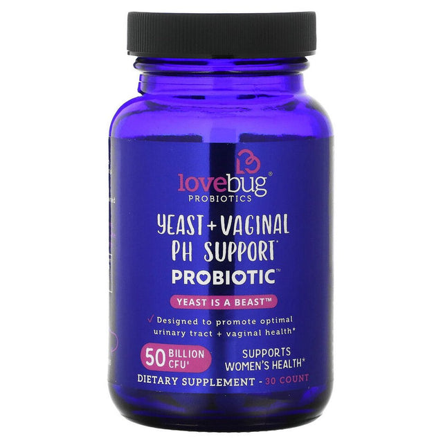 Yeast + Vaginal PH Support Probiotic, 50 Billion CFU, 30 Count