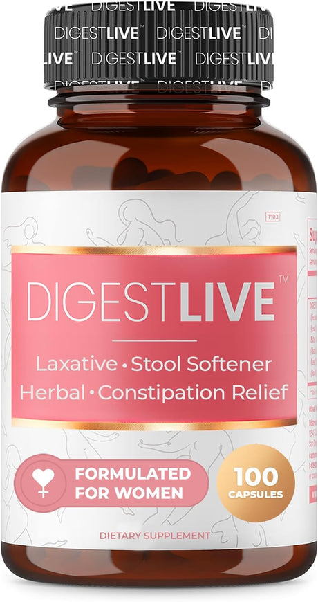 Laxative, Constipation Relief for Women - Stool Softener - 100% Natural - 100 Capsules - Female Colon Cleanse, Detox - Gas and Bloating Relief - Vegan, Gluten and GMO Free