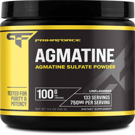 Primaforce Agmatine Sulfate Powder Supplement, 100 Grams, for Nitric Oxide and Performance