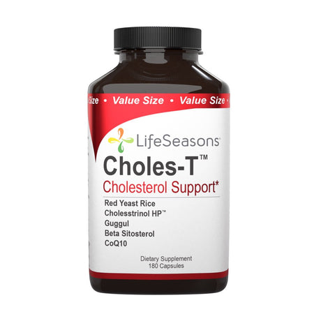 Lifeseasons - Choles-T - Natural Cholesterol Support Supplement - Aids in Heart and Liver Health - Contains Red Yeast Rice - 180 Capsules