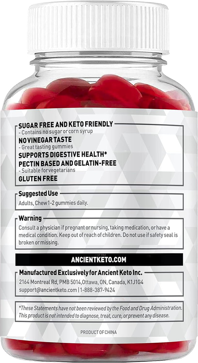 Sugar Free Keto ACV Gummies, Apple Cider Vinegar Gummy with the Mother, Sugarless, Cleanse & Detox, Healthy Weight, Immune Support, Gut Health, Vegan