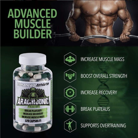 Enhanced Athlete - Arachidonic Acid Supplement - Muscle and Strength Supplement for Increased Muscle Mass & Improved Recovery for Men & Women (120 Capsules)