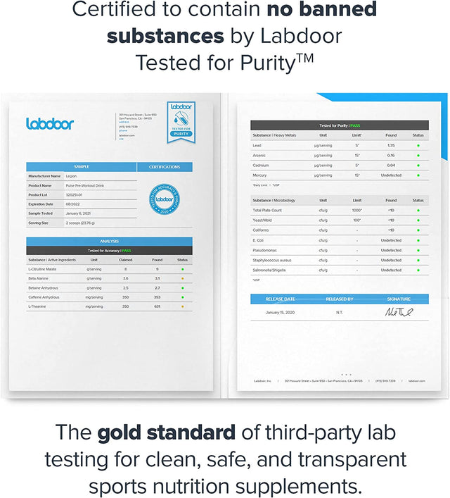 LEGION Pulse Pre Workout Supplement - All Natural Nitric Oxide Preworkout Drink to Boost Energy, Creatine Free, Naturally Sweetened, Beta Alanine, Citrulline, Alpha GPC (Caffeine Free Tropical Punch)