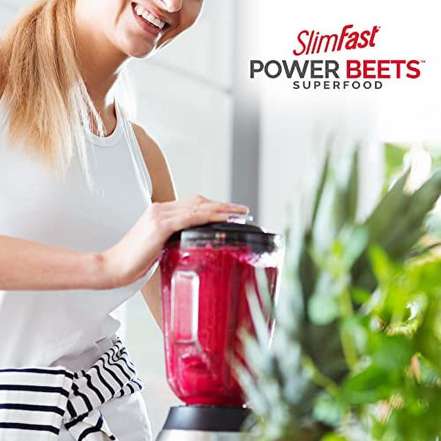 Beet Root Powder by Slimfast, Beets Powder Superfood, Fermented Vegetable Drink Mix, Keto & Paleo Friendly, Non GMO, Great Smoothie Mix- Power Beets Mixed Berry Flavor- 30 Servings (Pack of 1)