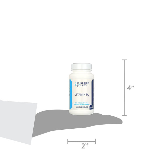 Klaire Labs Vitamin D3 5000 IU 100 Caps