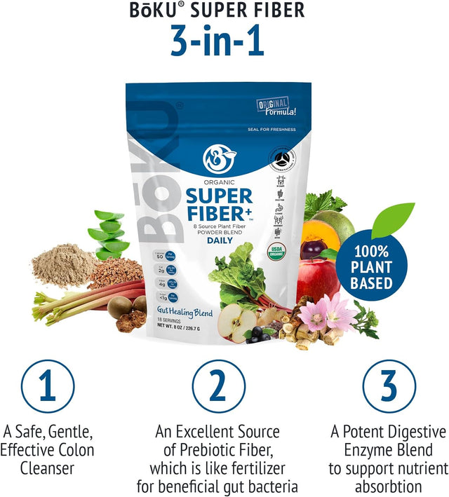 Superfood Fiber Powder - Nutrient-Rich Organic Plant-Based Superfood Fiber Blend 12.7Oz