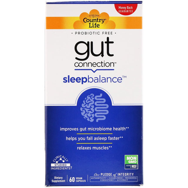 Country Life Gut Connection, Sleep Balance, 60 Vegan Capsules