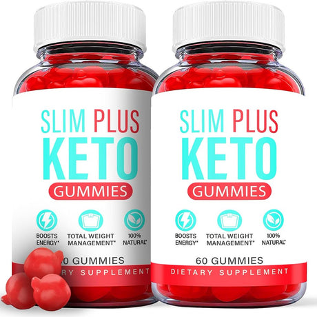 (2 Pack) Slim plus Keto ACV Gummies - Supplement for Weight Loss - Energy & Focus Boosting Dietary Supplements for Weight Management & Metabolism - Fat Burn - 120 Gummies