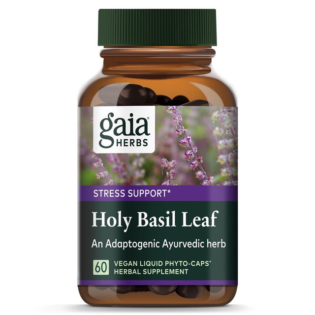 Gaia Herbs Single Herbs Holy Basil Leaf -- 60 Vegetarian Liquid Phyto-Caps