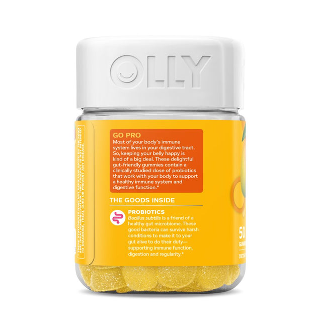 OLLY Probiotic Gummy, Immune & Digestive Health, Probiotic Supplement, Mango Flavor, 50 Ct