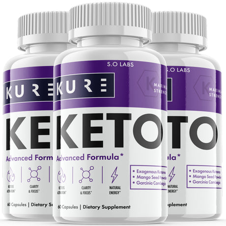 (3 Pack) Kure Keto Pills - Supplement for Weight Loss Appetite Control & Suppressants - 180 Capsules