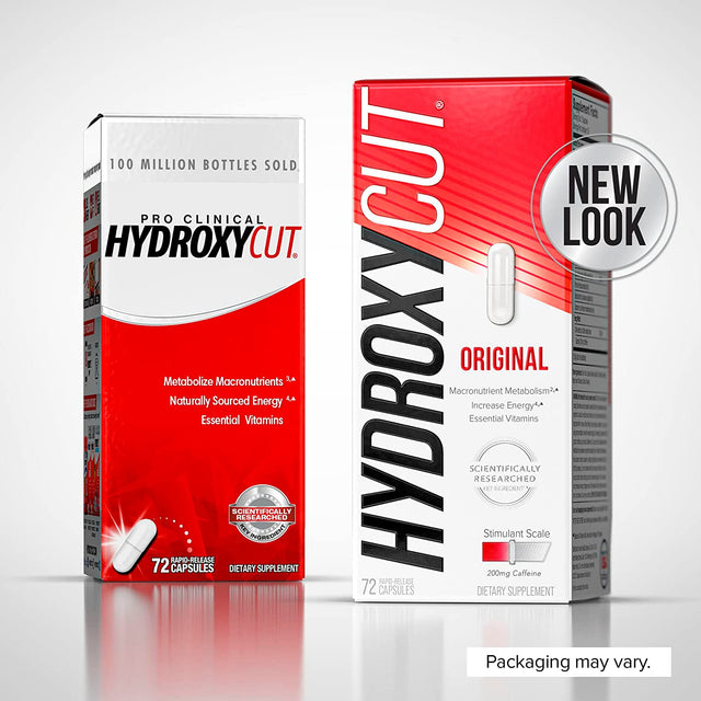 Weight Loss Pills for Women & Men Hydroxycut Original Weight Loss Supplement Pills Metabolism Booster for Weight Loss Weightloss & Energy Supplements, 72 Caps (Packaging May Vary)