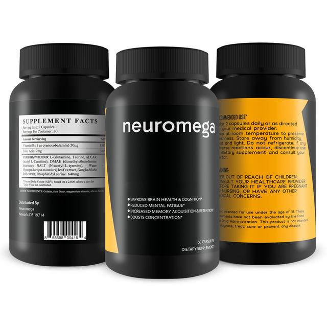 Neuromega - Premium Brain Supplement - Reduce Mental Fatigue and Brain Fog - Boost Concentration and Attention - Increase Memory - (30 Servings)