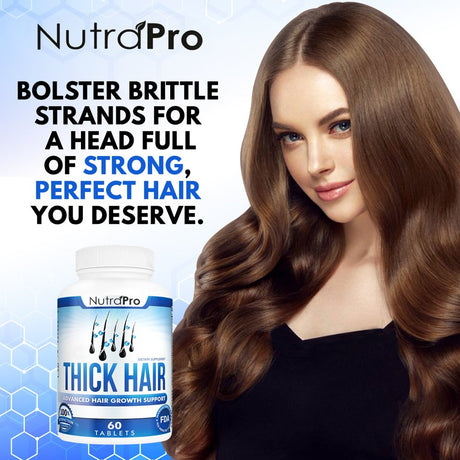 Nutrapro Thick Hair Growth Vitamins–Anti Hair Loss Supplements with DHT Blocker Stimulates Faster Hair Growth for Weak, Thinning Hair