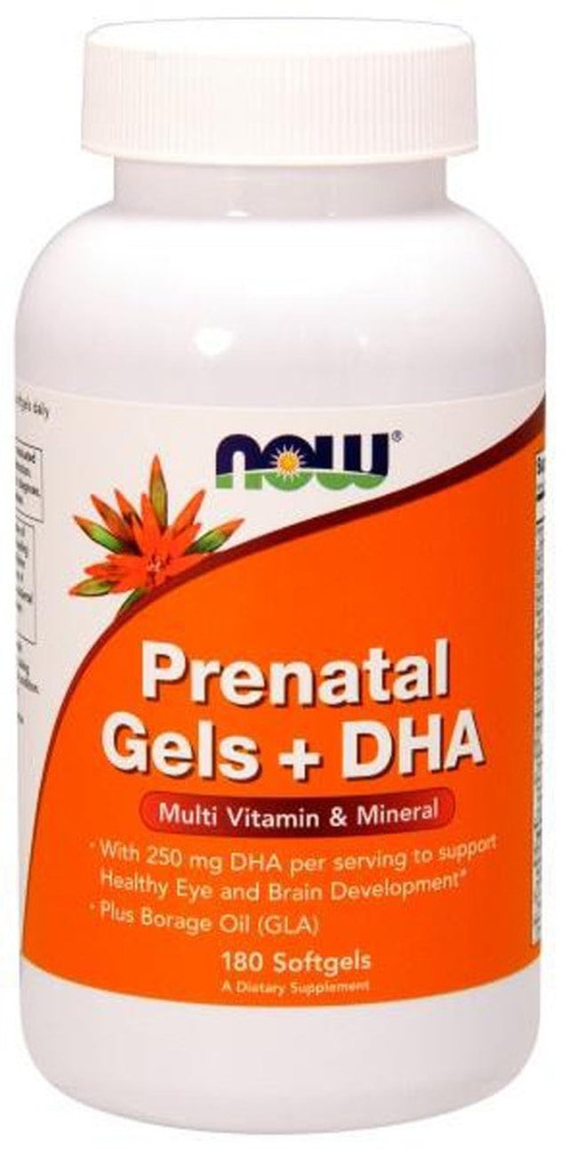 NOW Prenatal Gels + DHA -- 180 Softgels