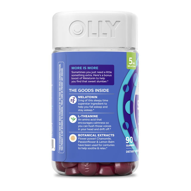 OLLY Extra Strength Sleep Gummy Supplement, 5Mg Melatonin, L Theanine, Blackberry, 90 Ct