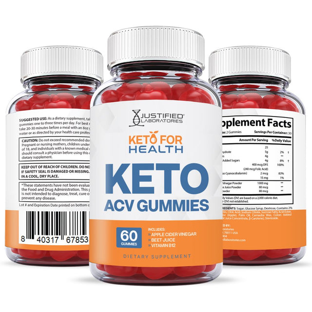 (3 Pack) Keto for Health ACV Gummies 1000MG Dietary Supplement 180 Gummys