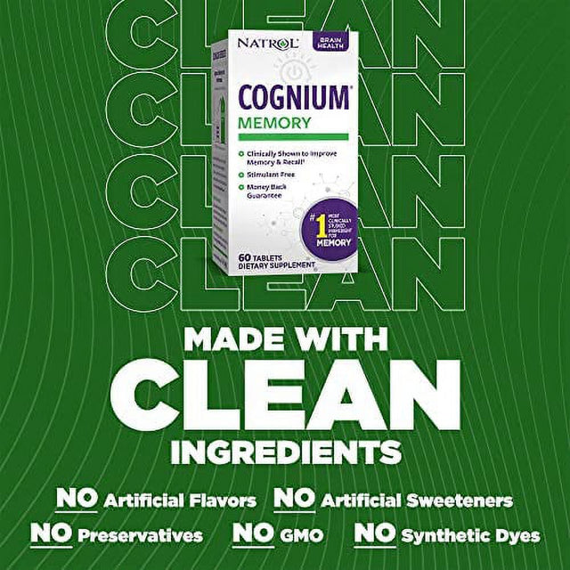 Natrol Cognium Memory Tablets, Brain Health Support Supplement, 100Mg, 60 Count (Pack of 1)