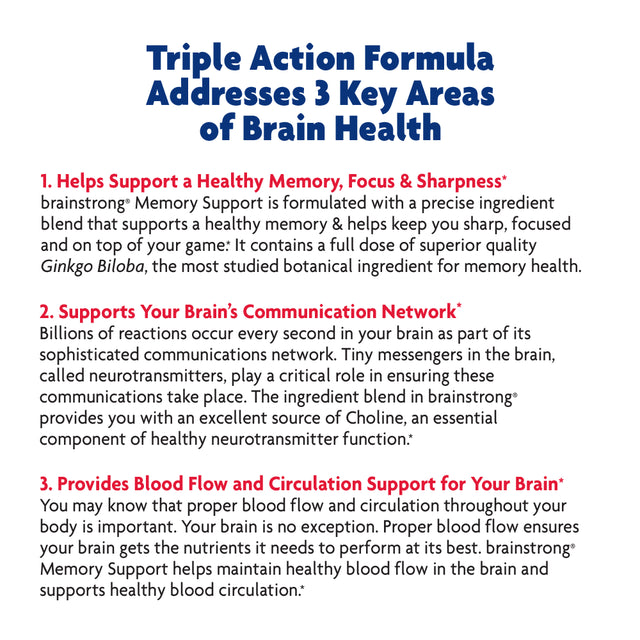 Brain Strong Memory Caplets, Supports Sharpness, Mental Focus, & Concentration, 30 Count