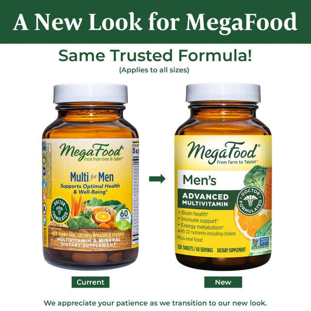 Megafood Multi for Men, 120 Tabs - Brain Health, Immune Support, Energy Metabolism *