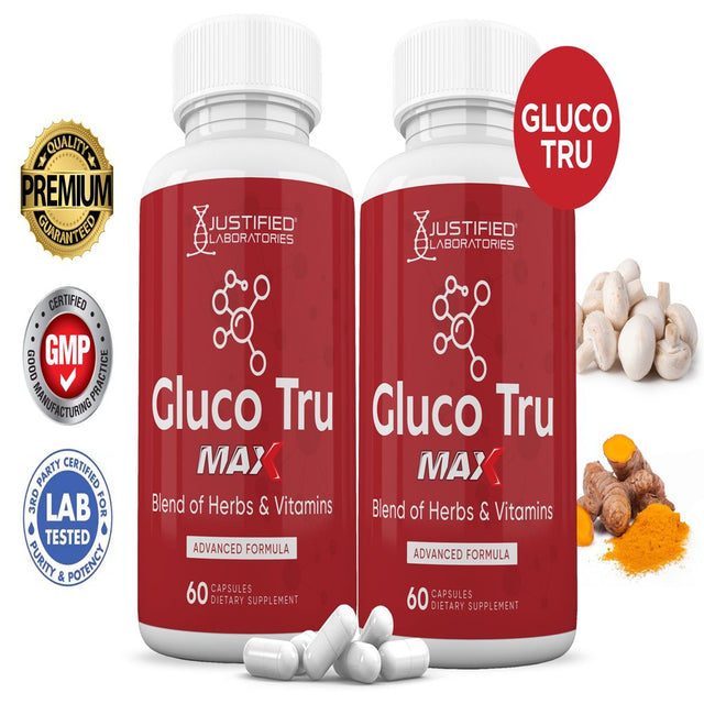 (2 Pack) Gluco Tru Max Advanced Formula 1295MG 120 Capsules