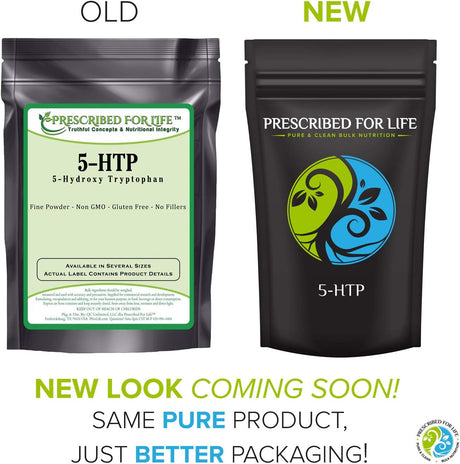 Prescribed for Life 5-HTP Powder | Pure 5-Hydroxytryptophan Powder | Natural, Unbleached, Gluten Free, Vegan, Non-Gmo, Soy Free, Kosher, No Fillers | Griffonia Simplicifolia, 2 Oz (57 G)