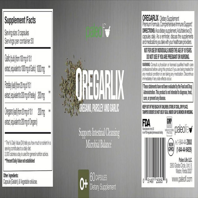 Premium Oregarlix Premium Gut Health Supplement. Best Support for Intestinal Cleansing Microbial Balance with Premium Prebiotics - Help Keep Good Bacteria Healthy & Growing - 100% Natural (2-Pack)