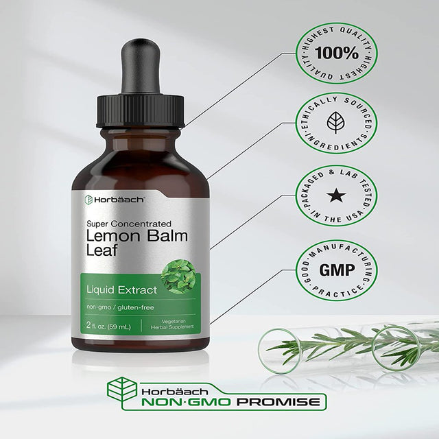 Lemon Balm Leaf Liquid Extract | 2 Oz | Vegetarian | by Horbaach